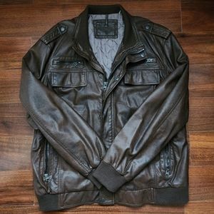 Men's Faux Leather Calvin Klein Jacket